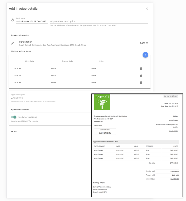 Improved support for entering your medical aid codes